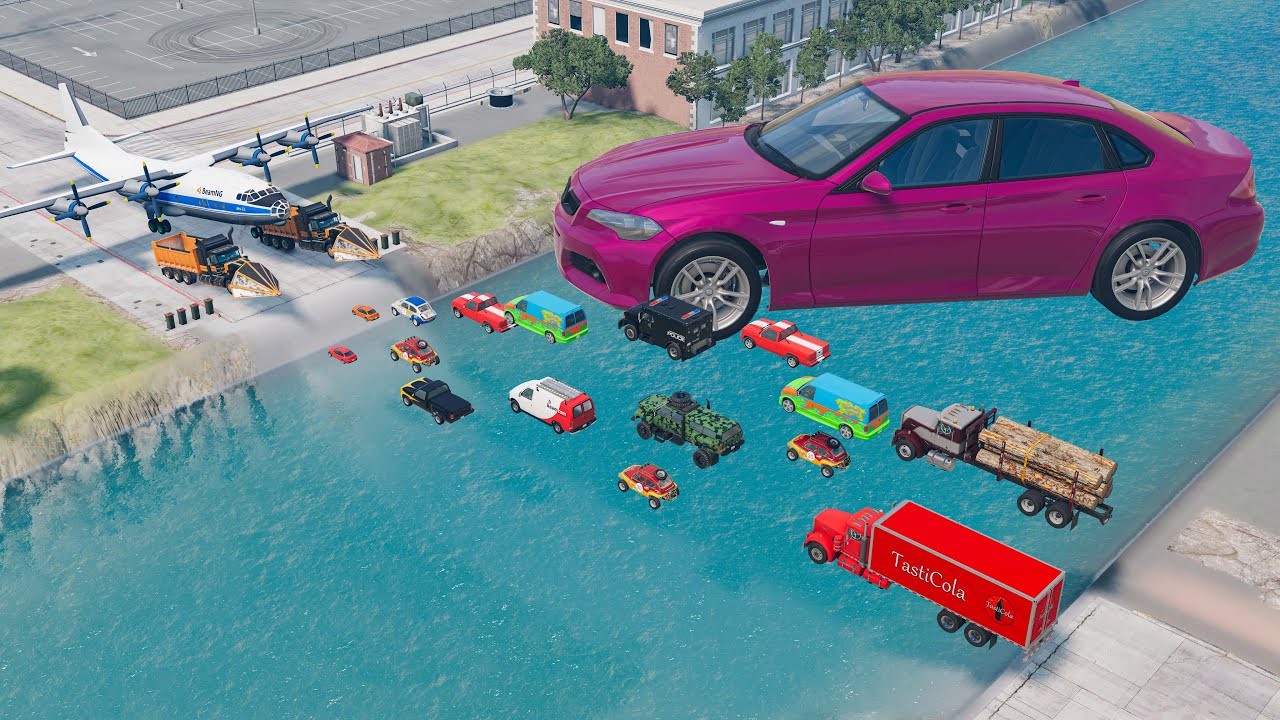 BIG & SMALL CARS vs GIANT PIT – BeamNG drive Extreme Crash Challenge!