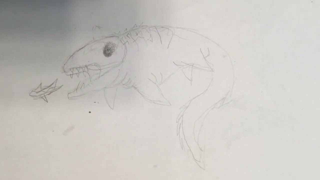 How to draw Mosasaurus part 1