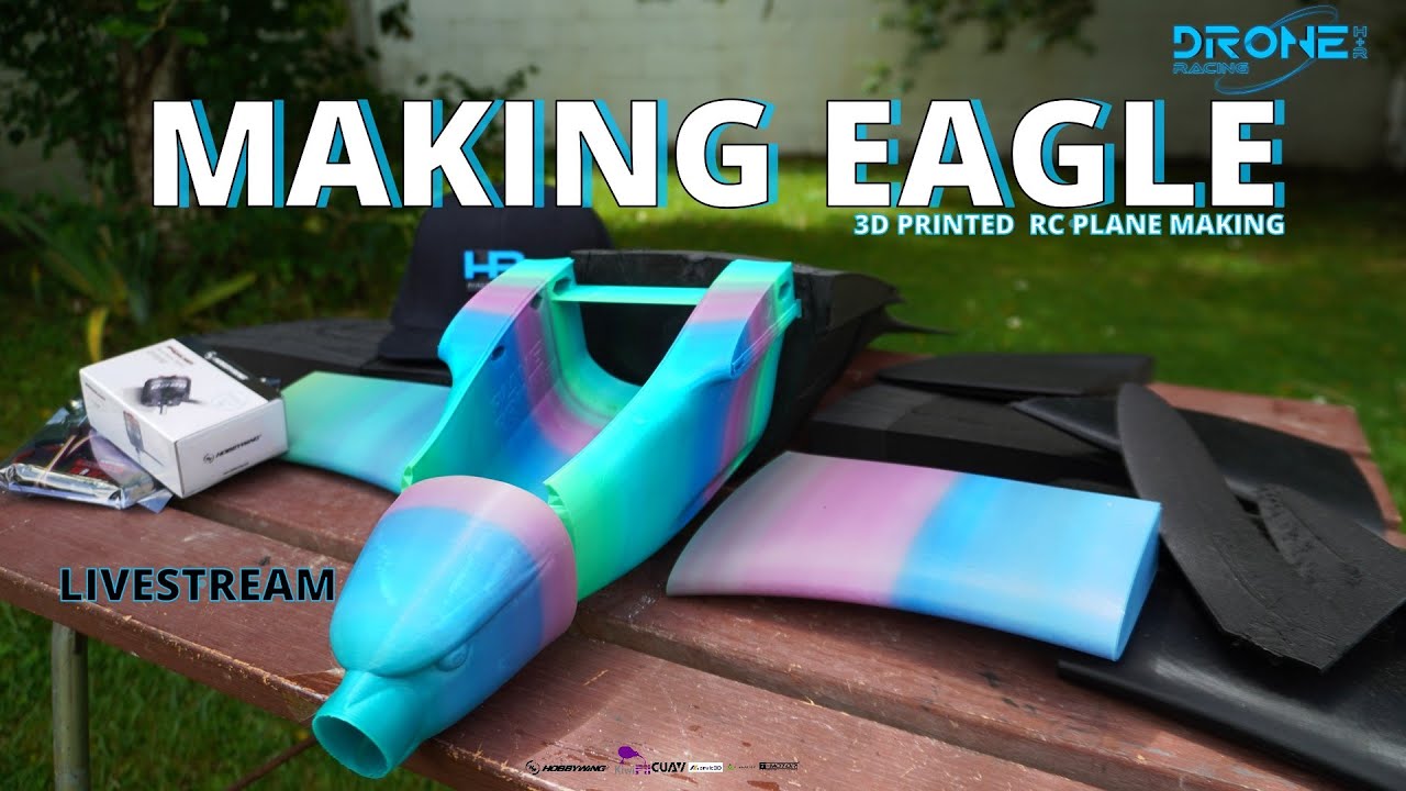 RADIO CONTROL 3D PRINT EAGLE AIRPLANE LIVESTREAM: PART 1