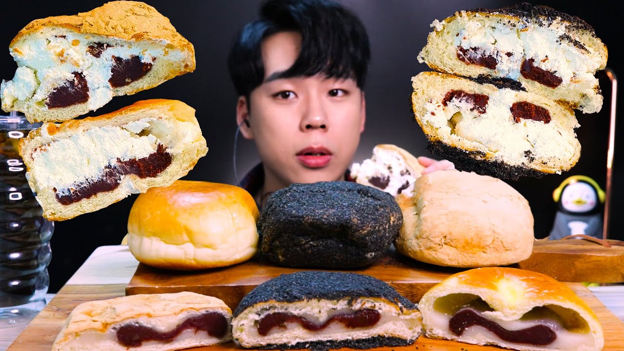 SUB)ASMR 옛날스타일 크림빵 소부당 크림빵 먹방 리얼사운드クリームパンCream Bread MUKBANG REAL SOUND