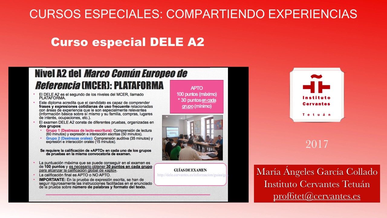Curso especial DELE A2