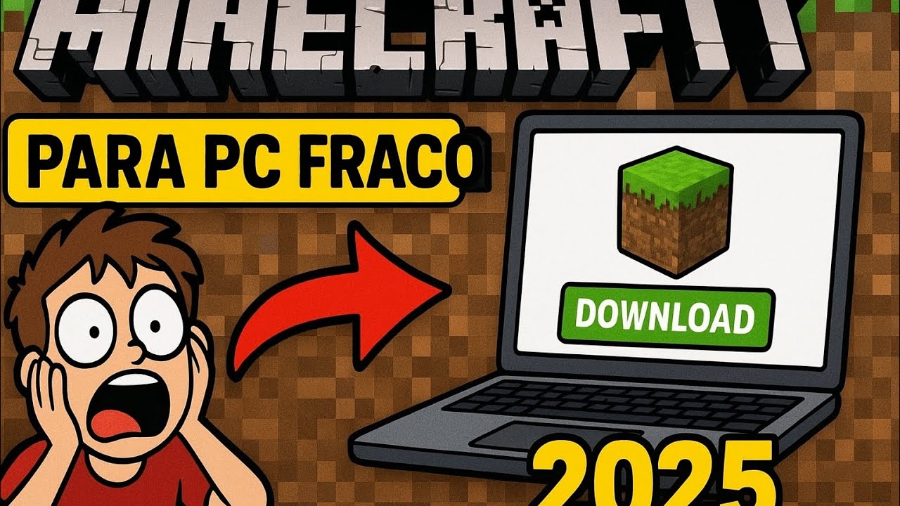 💻 Como Baixar MINECRAFT para PC FRACO 2025 | Roda em QUALQUER PC! 😱🔥