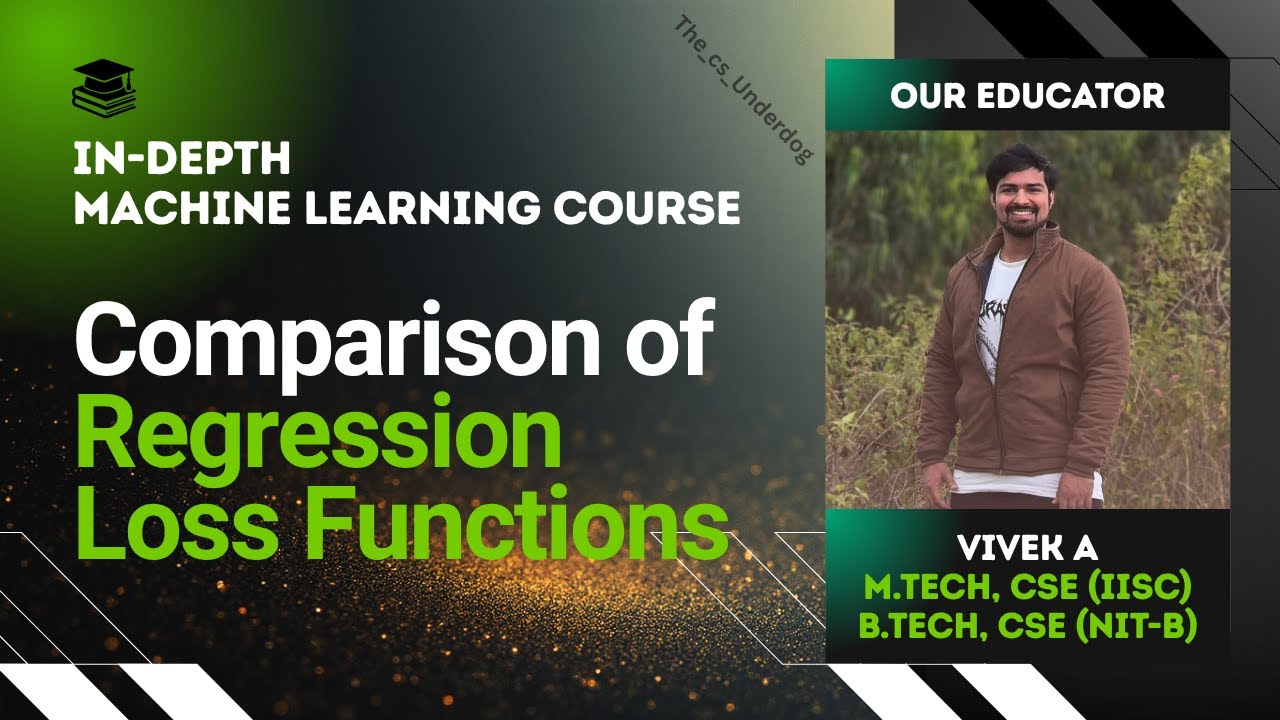 Comparison of Regression Loss Functions | Machine Learning Lecture 77 | The cs Underdog 