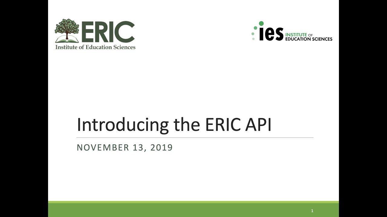 Introducing the ERIC API