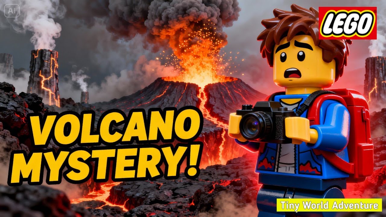 Видеоблог о вулкане LEGO: исследование лавы, древних артефактов и загадочных кристаллов в кратере!