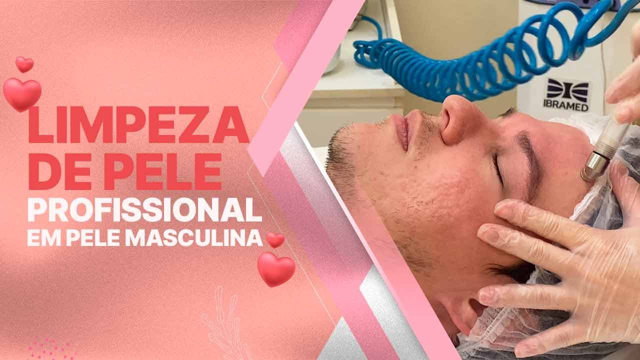 Limpeza de pele profissional em pele masculina