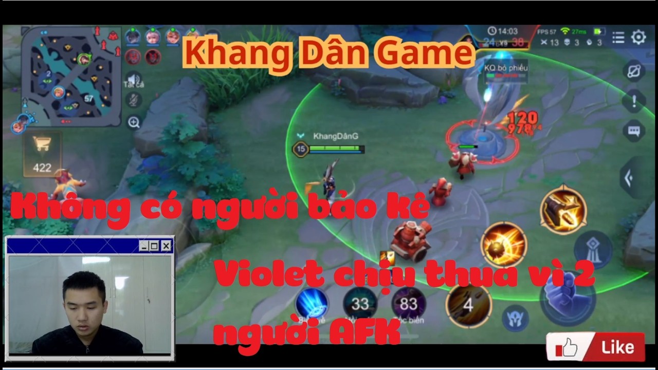 Không có người bảo kê Violet chịu thua vì 2 người AFK || Khang dân game