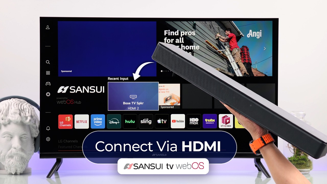 Как подключить саундбар к телевизору SANSUI через HDMI ARC [webOS]