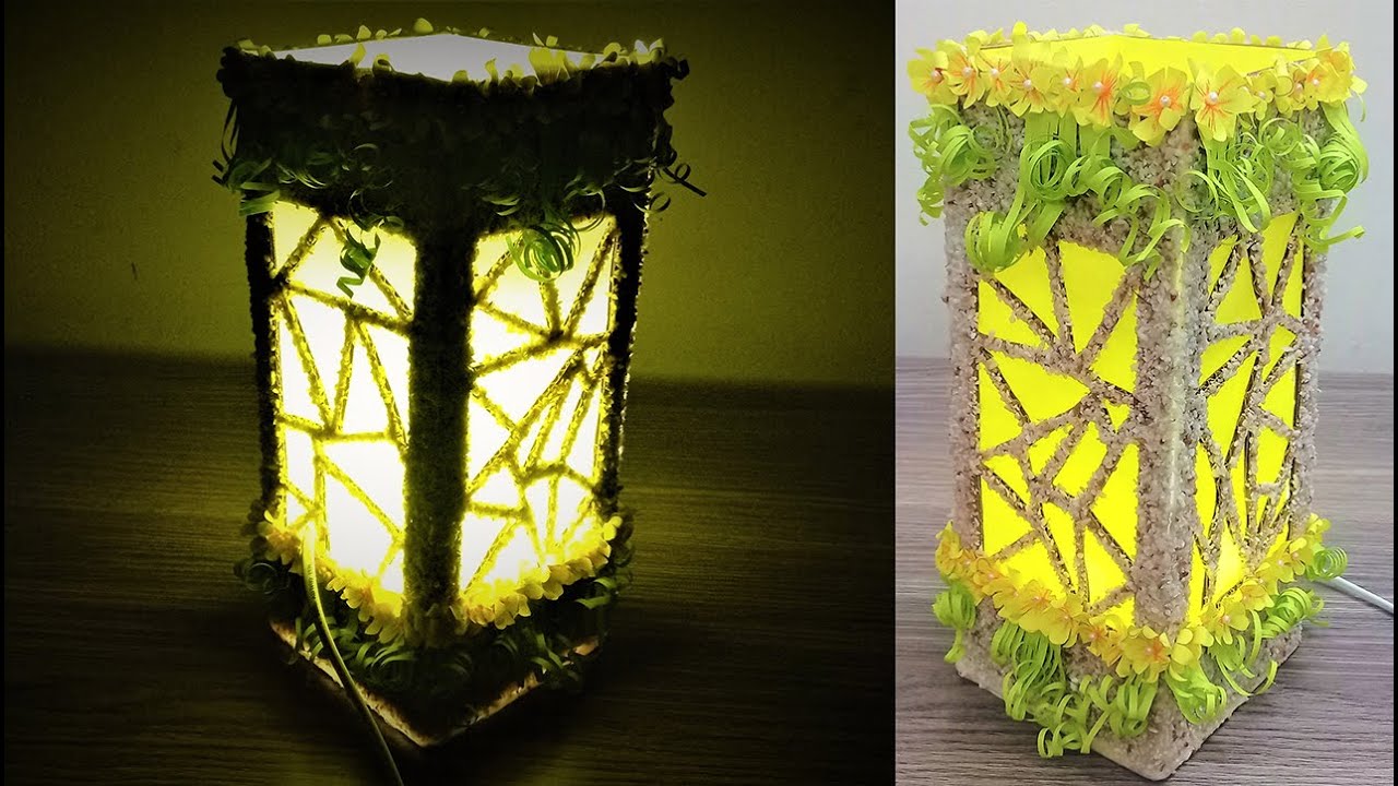 How to make cardboard lamp - DIY Lamp - Cardboard Craft