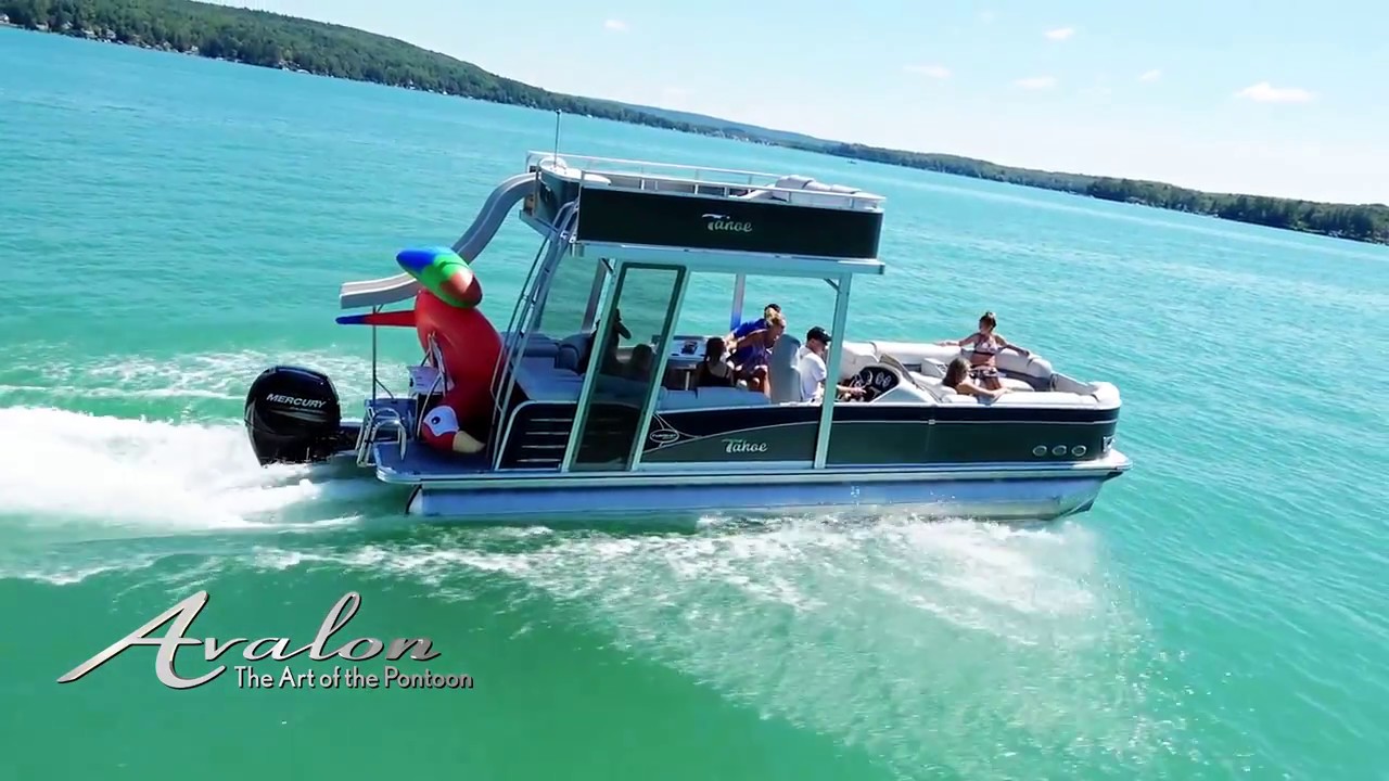 2018 DOUBLE DECKER Pontoon Boats with SLIDES and SUNDECKS | Avalon Funship Pontoons