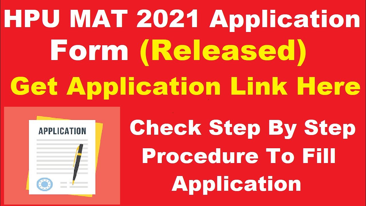 HPU MAT 2021 Application Form (Released) - How To Fill HPU MAT 2021 Application Form