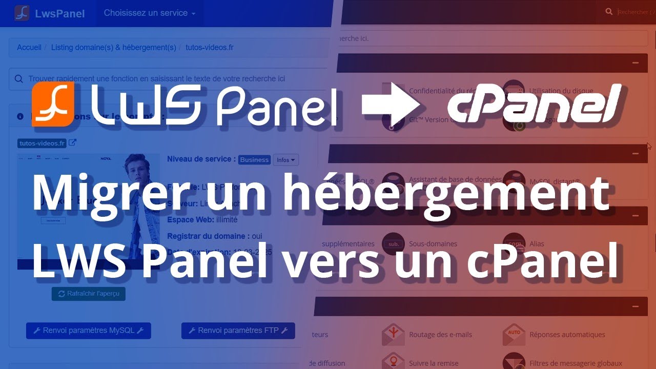 Passer d’un hébergement LWS Panel à un LWS cPanel : Sauvegarde & Restauration
