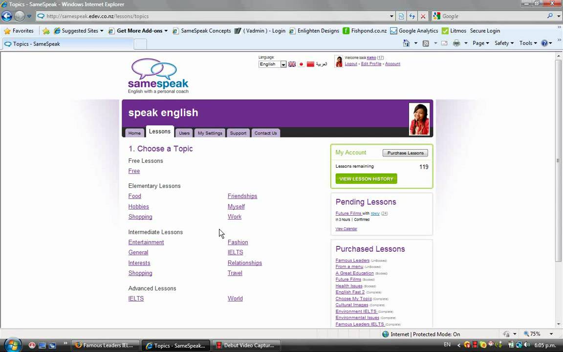 Take an IELTS English speaking lesson with a live English native speaker