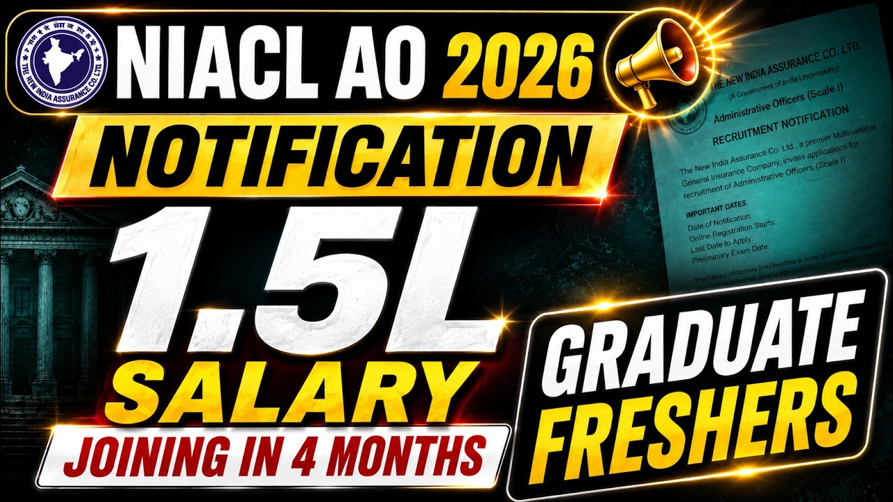 🚨NIACL AO Notification 2026 | Biggest Exam 😱 1.5L Salary | Graduate Freshers Apply | Huge Vacancies