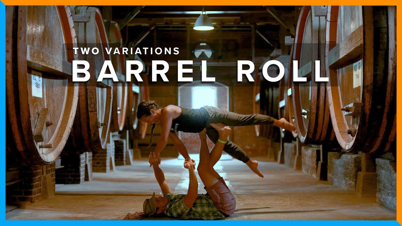 Two Barrel Roll Variations • AcroYoga Washing Machines • YogaSlackers Sam & Raquel