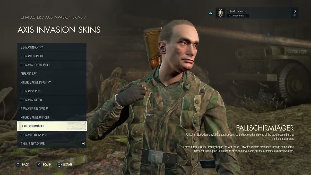 Sniper Elite 5 all invasion skins