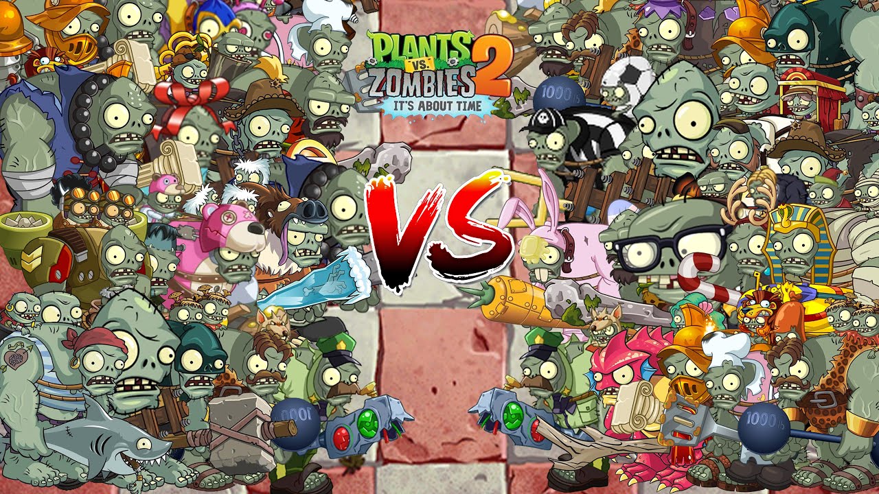 PvZ 2  Battle - Random Couple Gargantuar zombie Vs Couple Gargantuar Zombie - What Team will win?