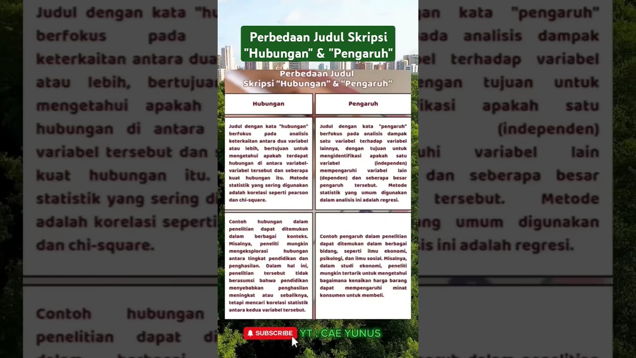 Perbedaan Judul Skripsi "Hubungan" dan "Pengaruh" 