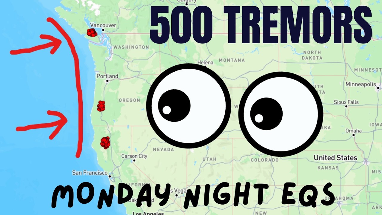 Cascadia Slow Slip events way up today. 500 plus. Monday Night Earthquake update.
