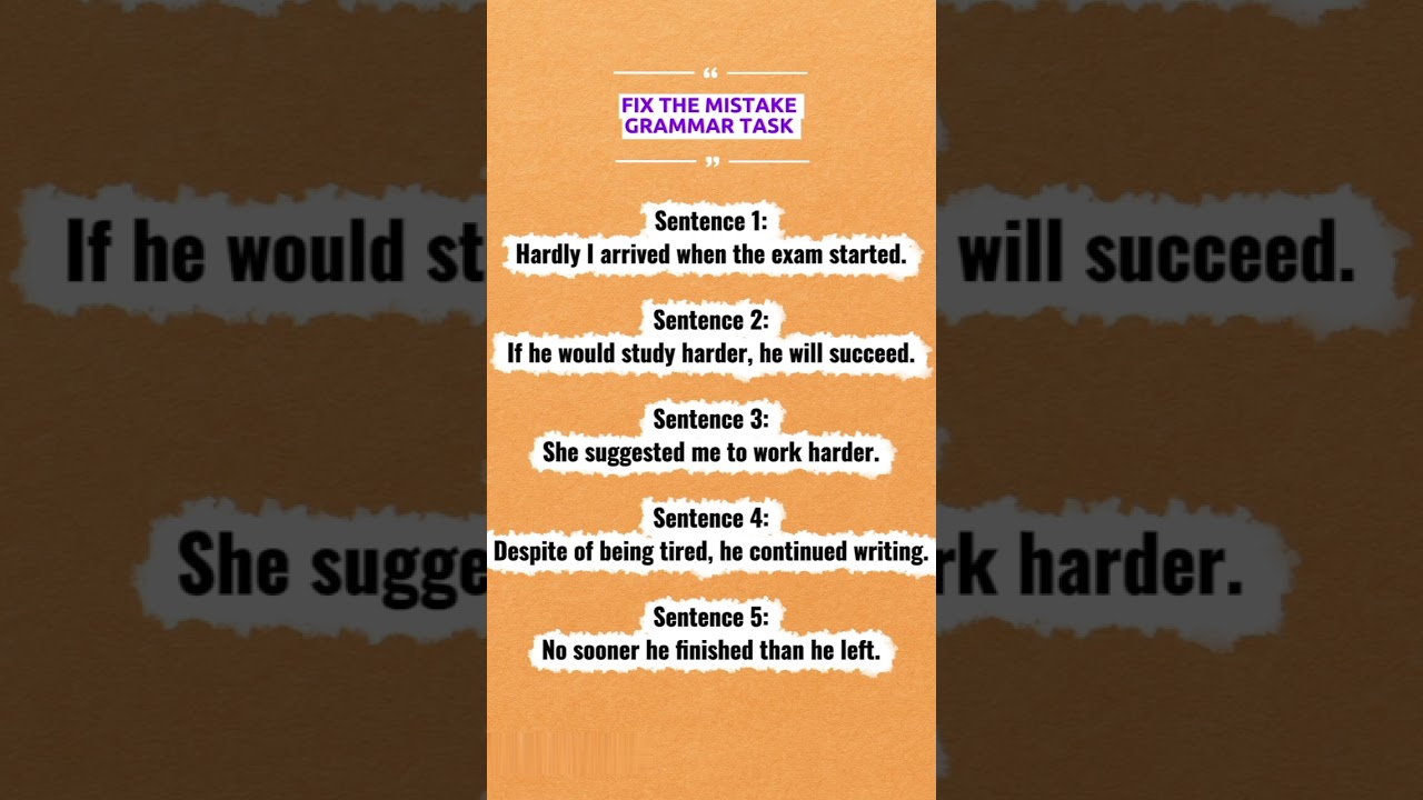 EXAM FOCUSED GRAMMAR CHALLENGE | FIX THE MISTAKE 