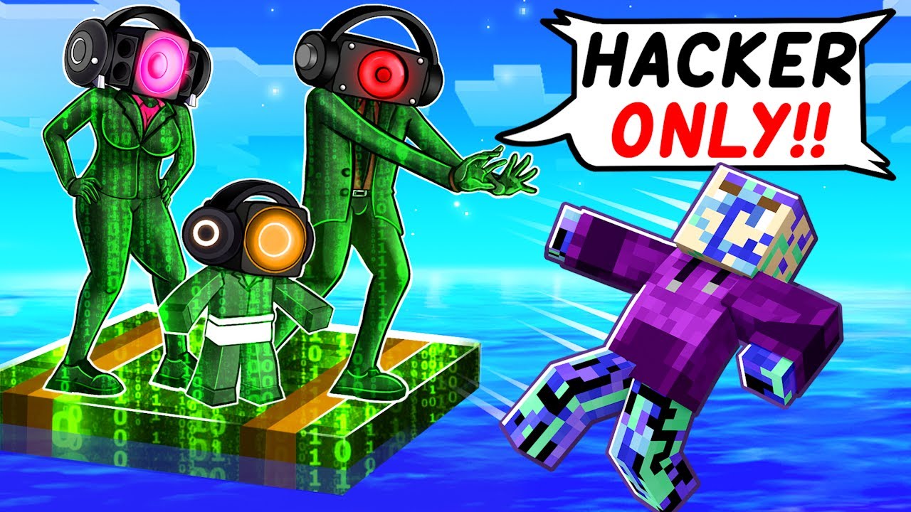 LOCKED on ONE HACKER RAFT With SPEAKER FAMILY!