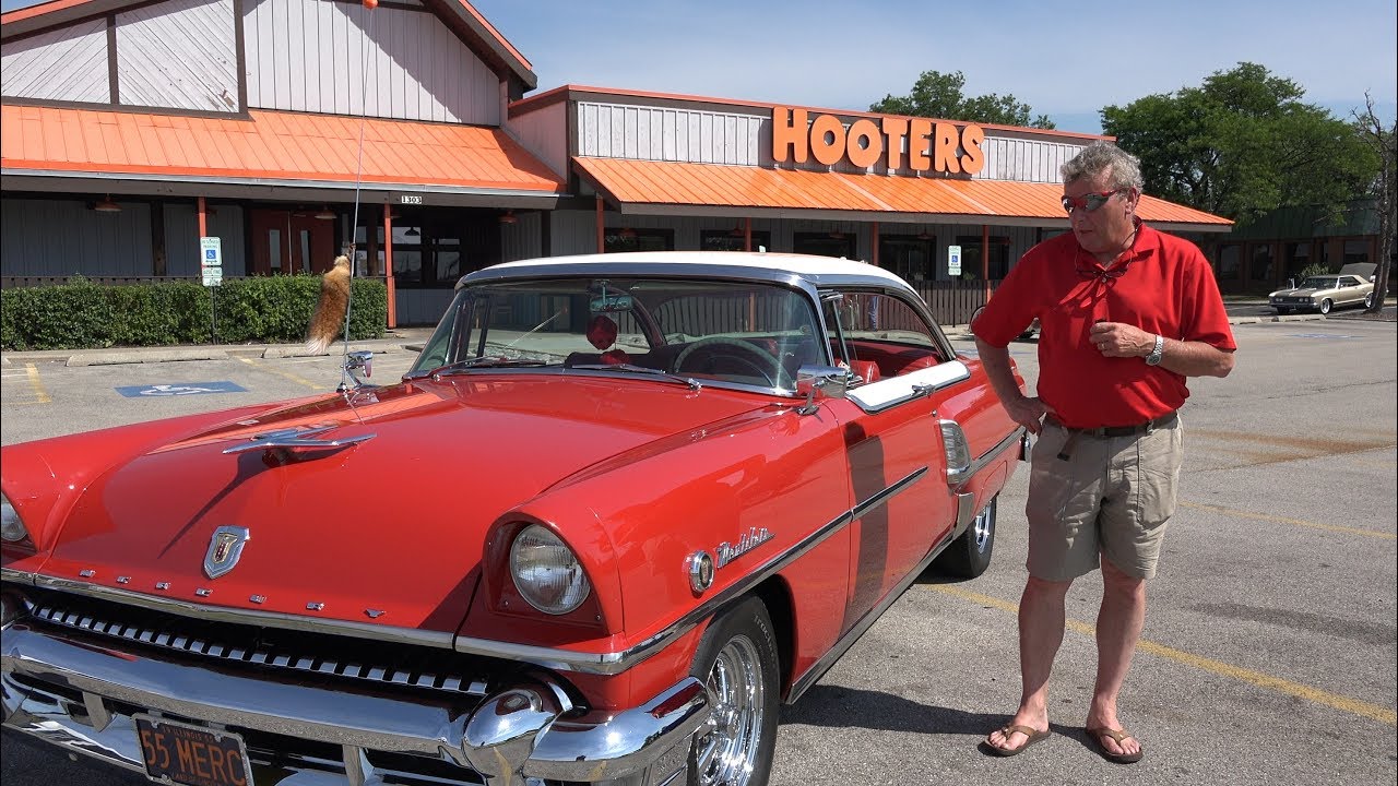 1955 Mercury Montclair - Hooters Car Show - Interesting Car Seat Story - Car Start Up