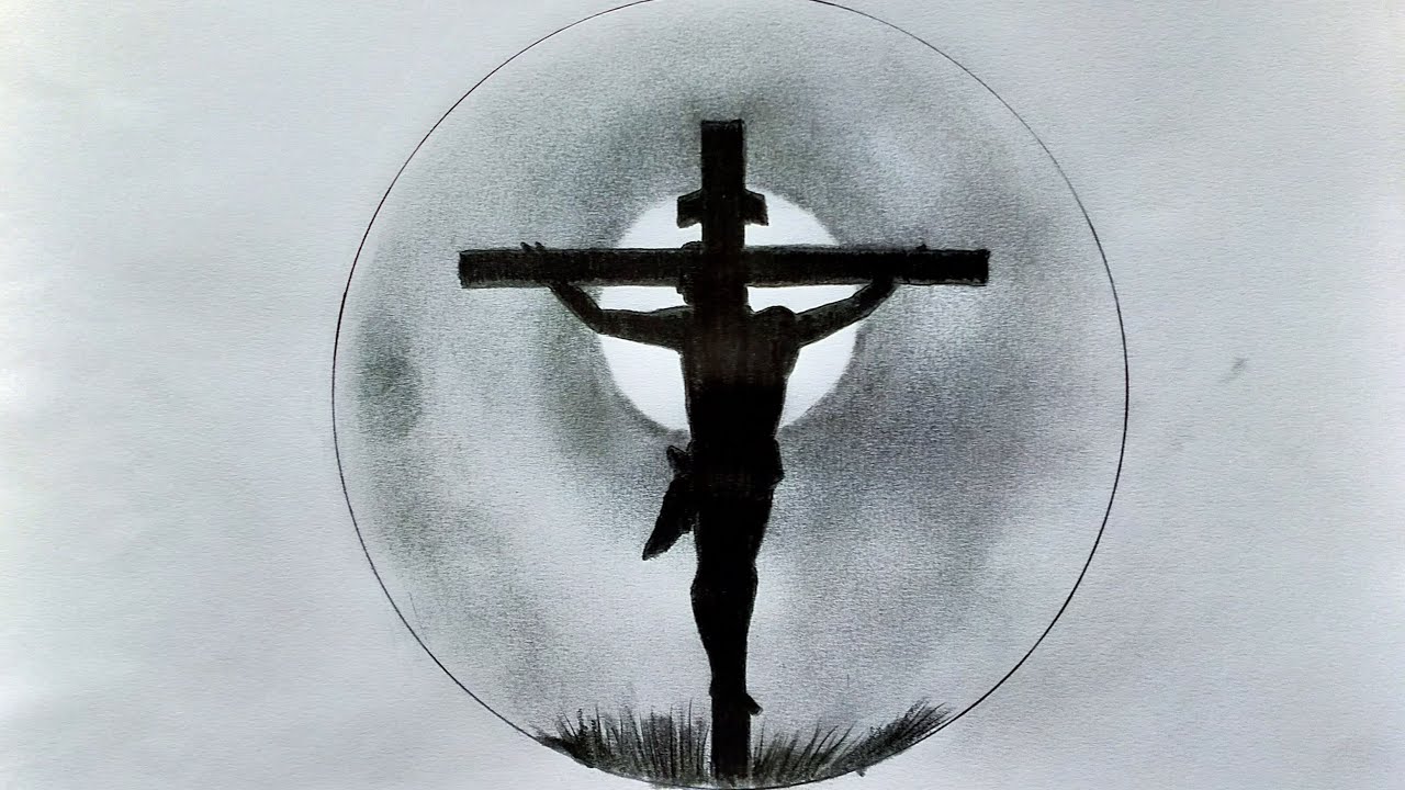 Lord Jesus drawing with pencil sketch / How to draw Jesus on the cross