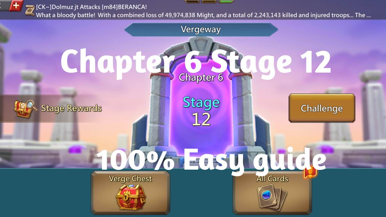Lords mobile Vergeway chapter 6 Stage 12 easiest guide