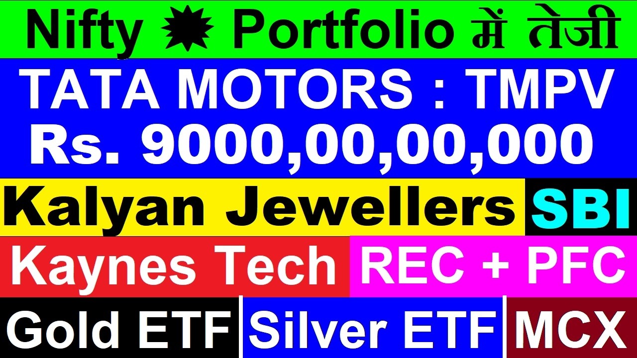 Nifty Portfolio में धमाका💥🔴 SBI🔴 Kalyan Jewellers🔴 Tata Motors🔴 Kaynes🔴 Gold ETF🔴 Silver ETF🔴 MCX