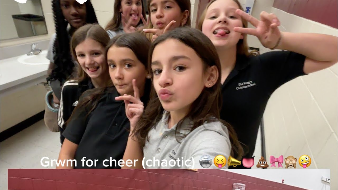 Grwm for cheer (very chaotic)🤪🙈📣😝🎀💩🪩🌸 @Lennnon-s2s @itmeElle9