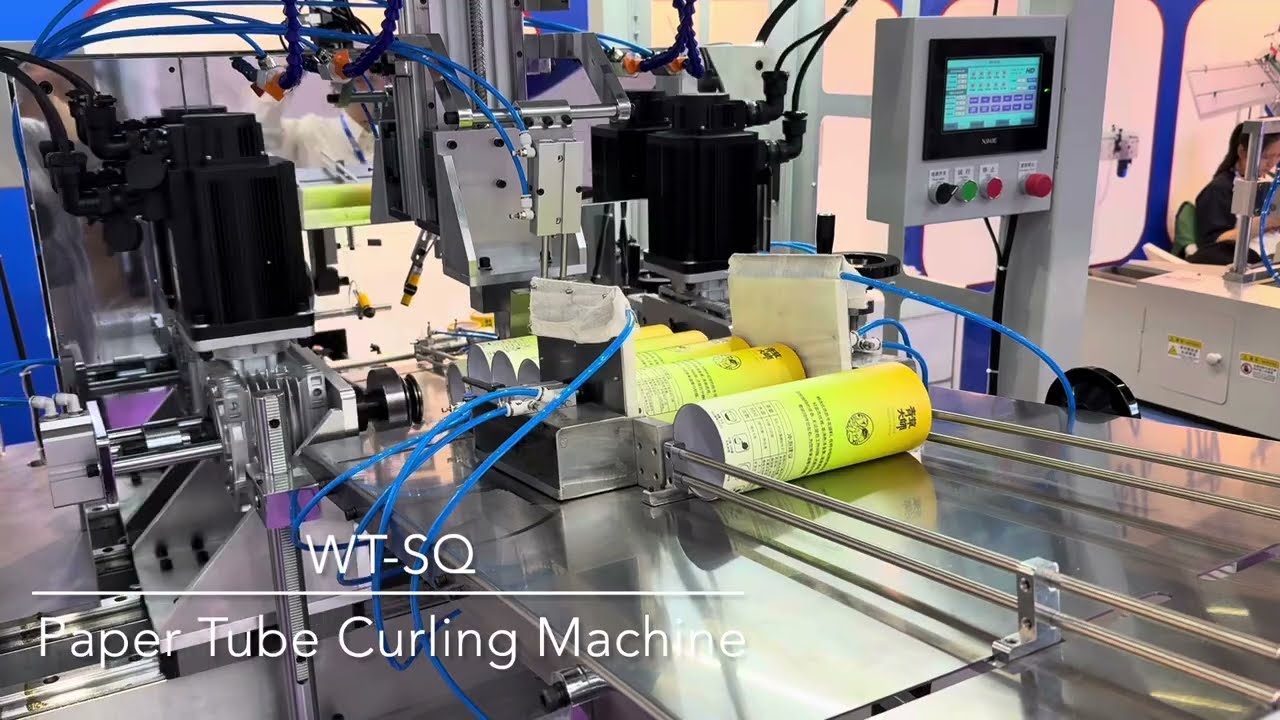 Paper Tube Can Production Line Labeling Machine Two Side Curling Gluing Disc Pressing