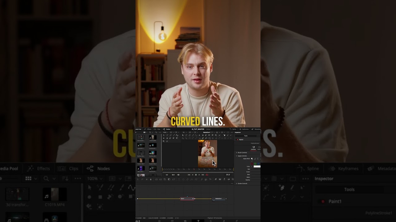 Как анимировать линии в DaVinci Resolve #видеомонтаж #анимационнаяграфика #графическийдизайн #dav...