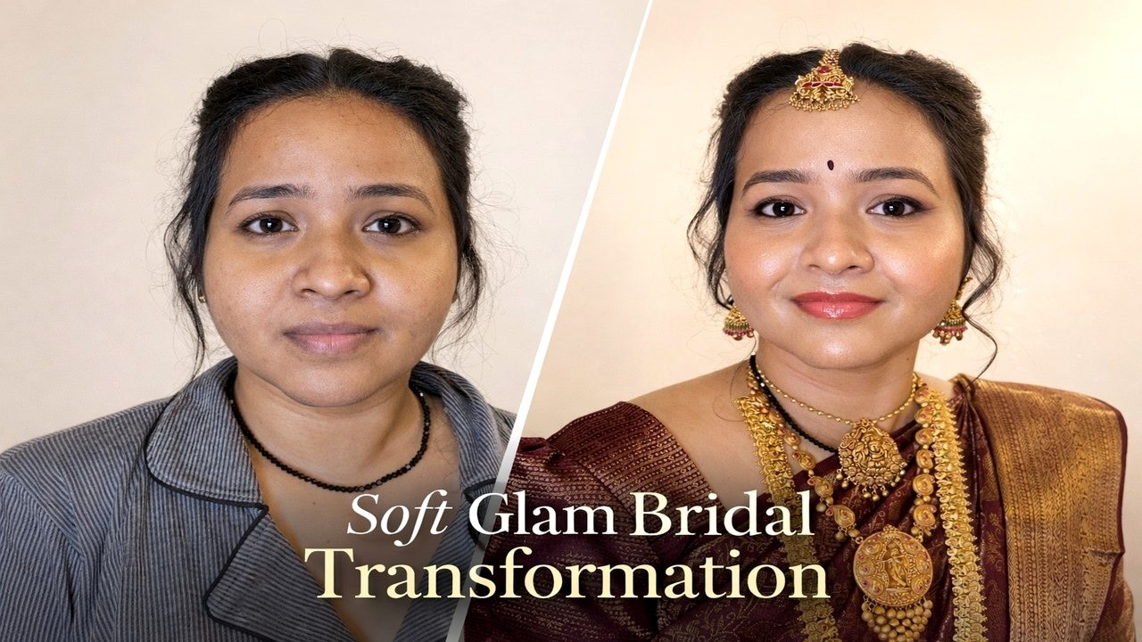 You Don’t Need Heavy Makeup for This Look | Bridal Transformation Timelapse