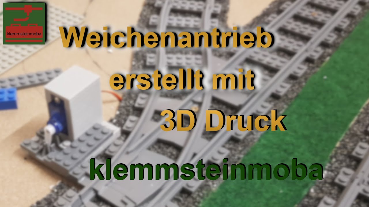 Weichenantrieb f&uuml;r Lego, Bluebrixx  oder andere Noppenstein - Weichen 2.0