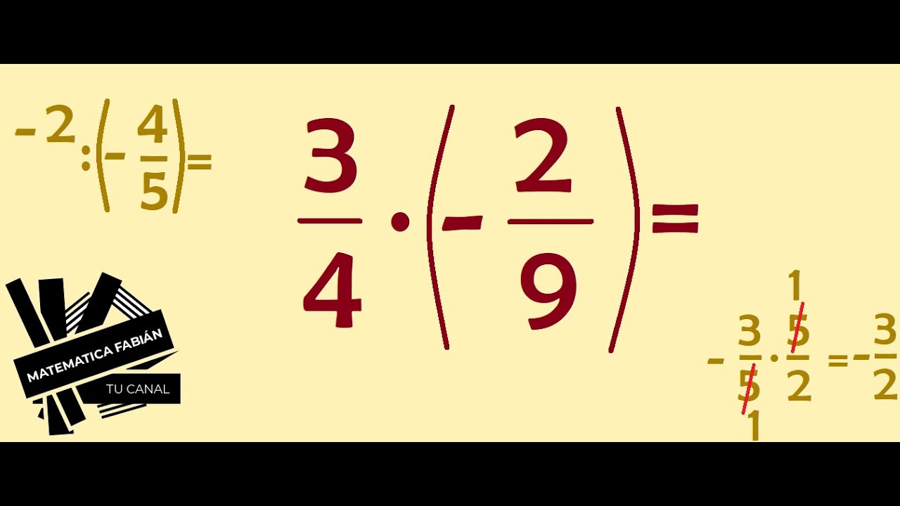MULTIPLICACIÓN Y DIVISIÓN DE FRACCIONES (p principiantes) NEGATIVAS Y POSITIVAS. Cómo resolver
