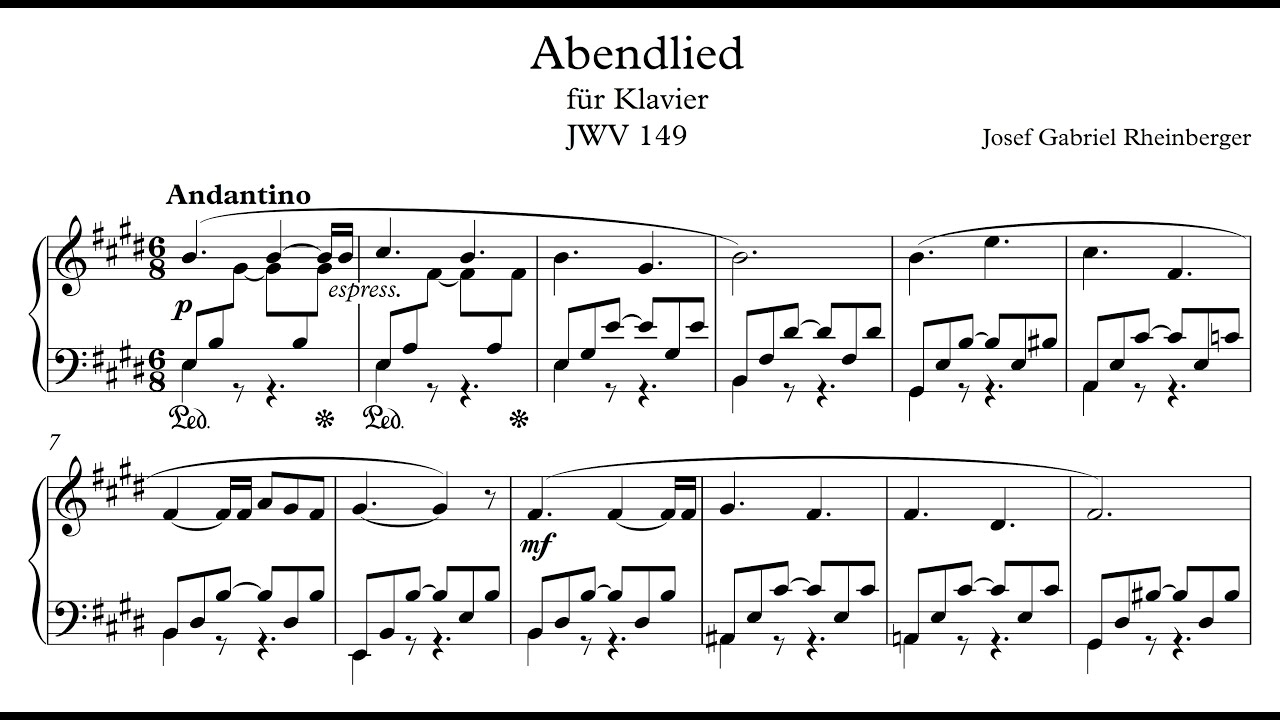 Josef Rheinberger: Evening Song, JWV 149
