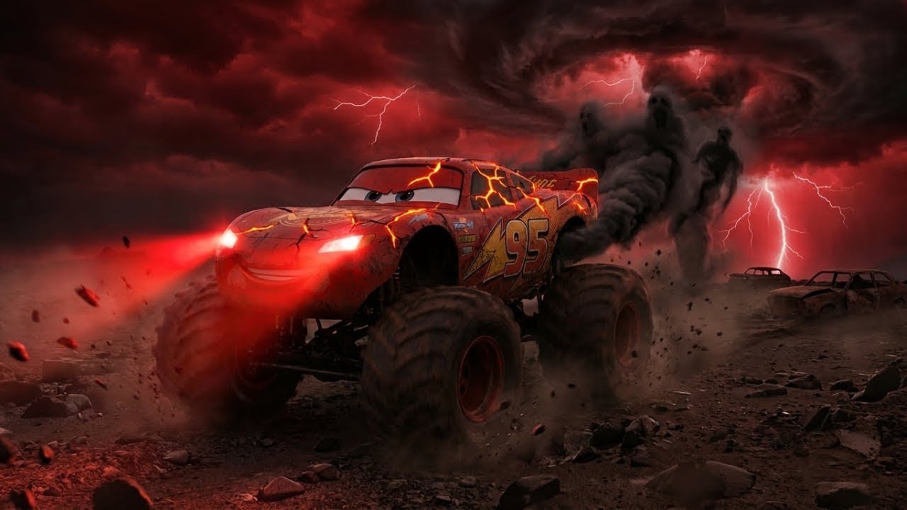 Monster Truck McQueen vs Raptor Racer - the Ultimate Track Showdown!