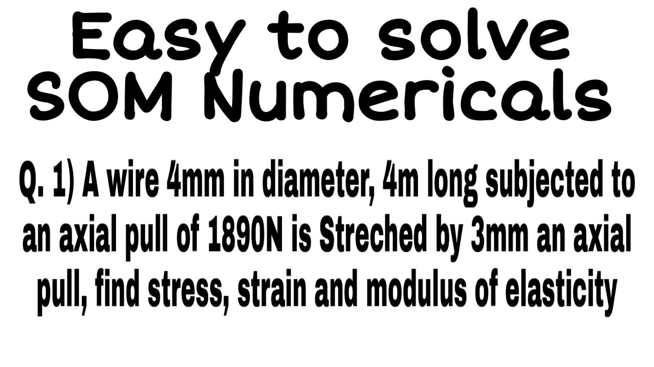 ##SOM Numerical problem no  1# find out stress, strain and Young's modulus#