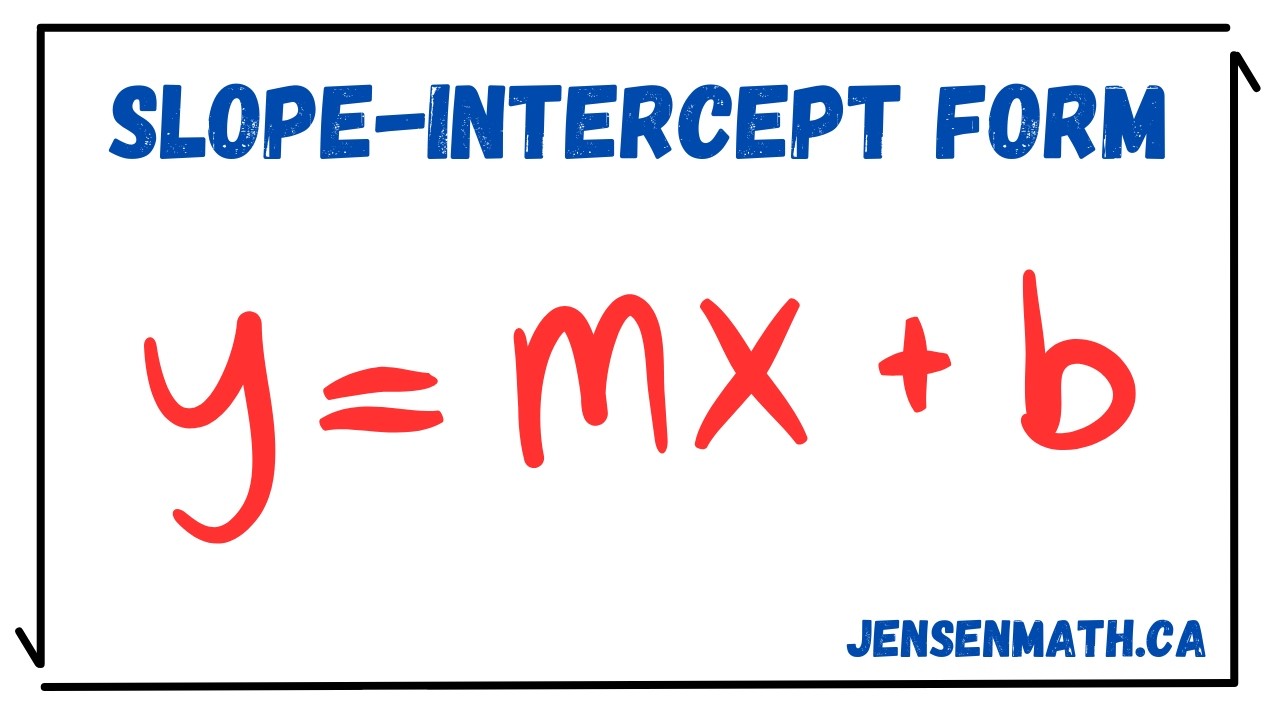 Формула уравнения прямой с угловым коэффициентом (y=mx+b) | математика 9 | jensenmath.ca
