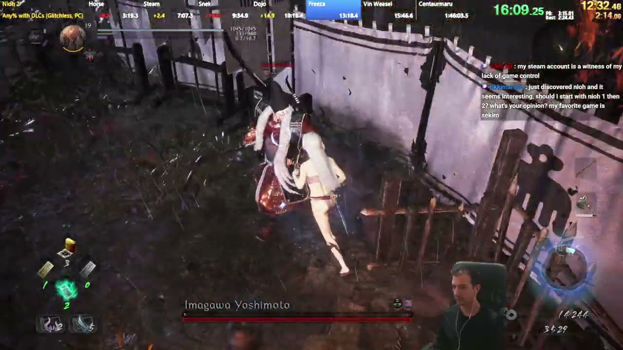 Nioh 2 Any% with DLCs In 1:44:48 LRT (Any% in 1:08:47)