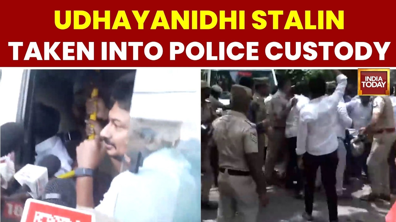 Breaking News: Udhayanidhi Stalin Taken Into Police Custody Amid High Drama Outside Residence
