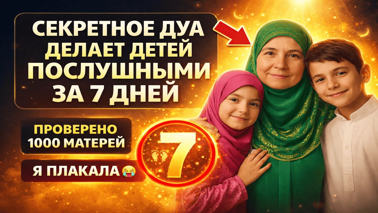 Секретное ДУА: делает детей ПОСЛУШНЫМИ за 7 дней (проверено 1000 матерей) в конце Я ПЛАКАЛА #ислам
