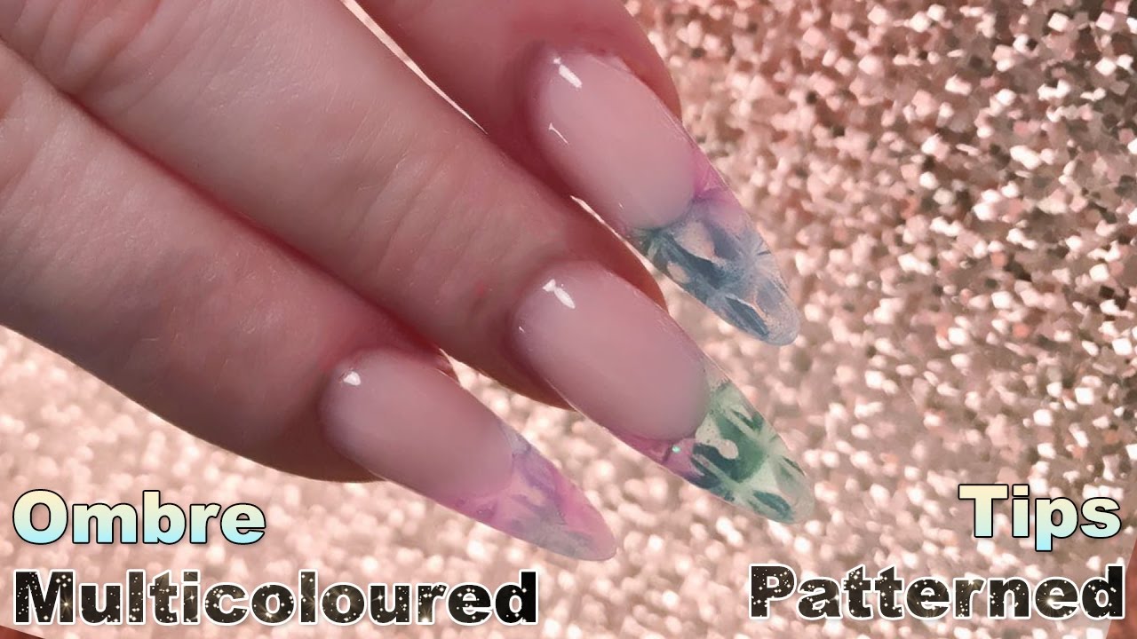 Ombre Multicoloured Patterned Tips 😍💅