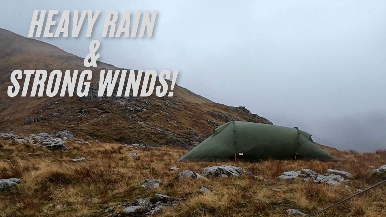 Wild Camping In Rain & Strong Winds! | Fjallraven Abisko Lite 2
