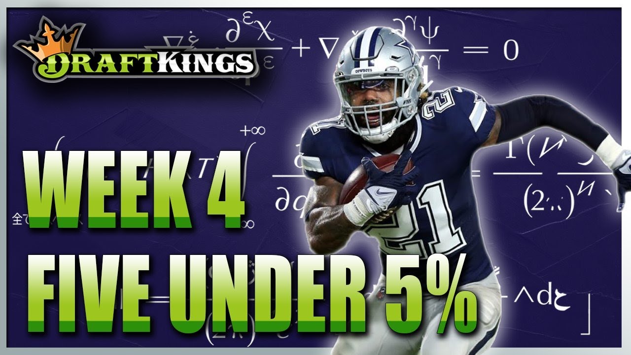 TOP FIVE UNDER 5% | DRAFTKINGS WEEK 4 NFL DFS GPP STRATEGY