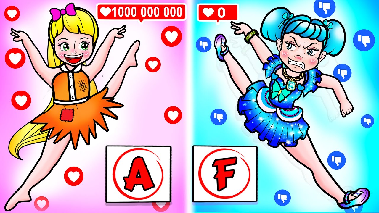 💖Paper Dolls💖 Elsa Frozen Vs Poor Rapunzel Daughter in Fashion Contest - Rapunzel Family 놀이 종이