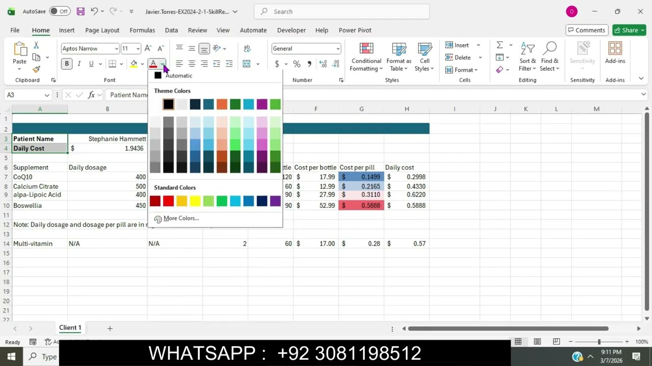Excel 365 Skills Approach - Ch 2 Skill Review 2.1 SIMnet | EX365 -SkillReview-2-1 | Excel 2021 Skil