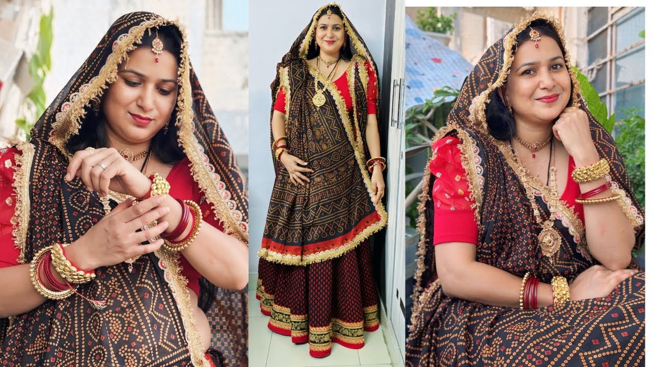 ￼Trendy rajasthani style dupatta dipping #rajasthani #draping