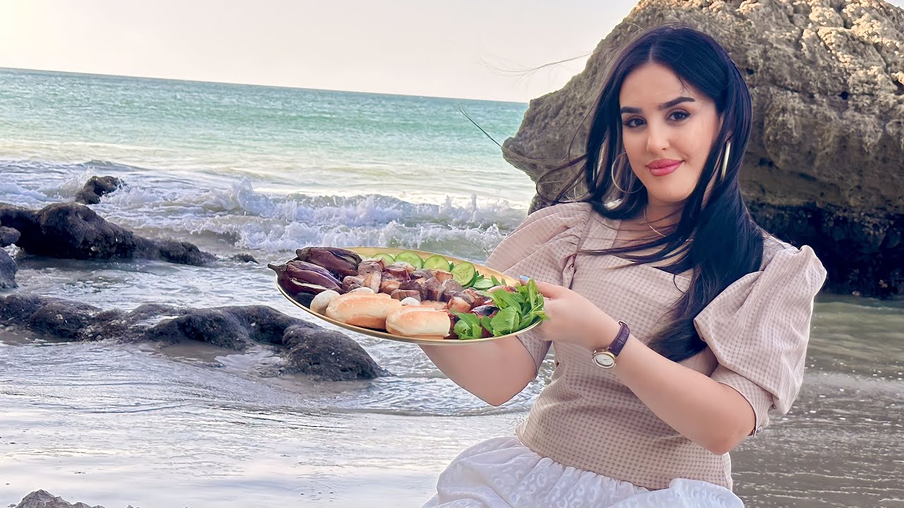 ASMR Outdoor Cooking: Iranian BBQ Lamb Recipe for the Most Delicious Kebab Over Campfire