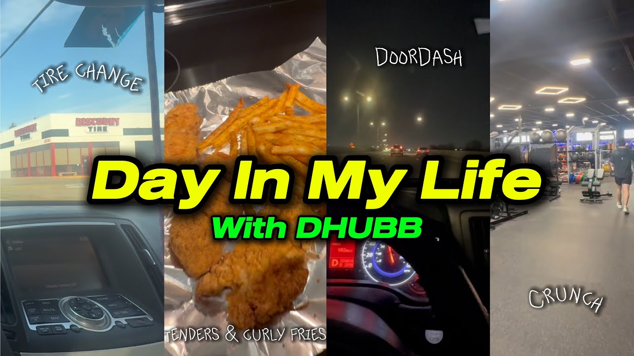 Day In My Life: Tire Change, Crunch Fitness, Nighttime Door dashing & Good Eats